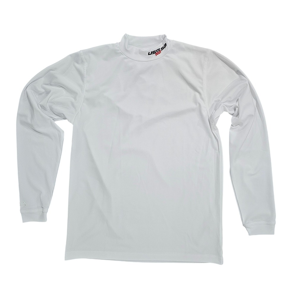 Boombah USSSA Mens‎ S White Mock Neck Base Layer Long Sleeve Athletic Shirt